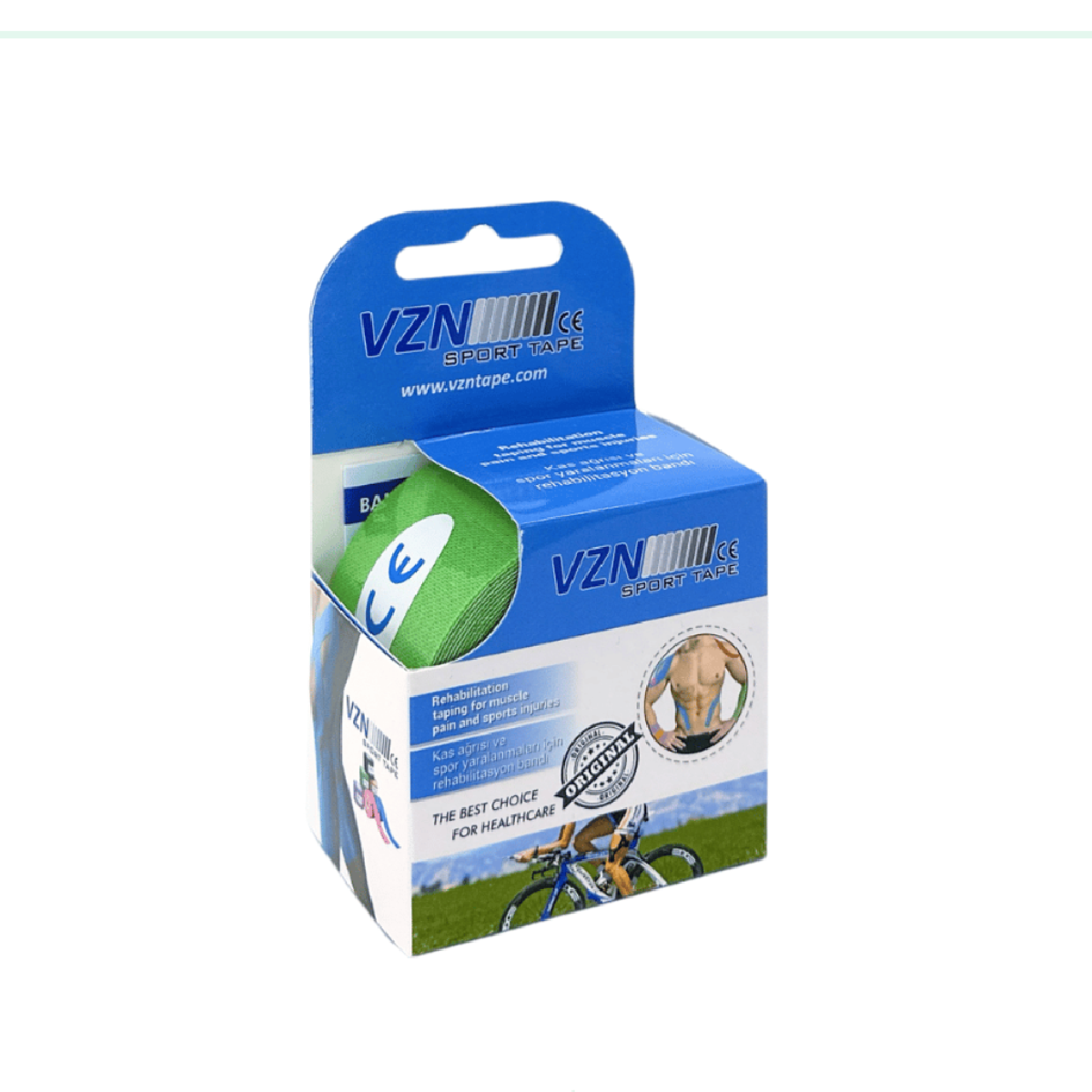 Vzn 5cmx5m Kinesio Sporcu Ağrı Bandı Yeşil