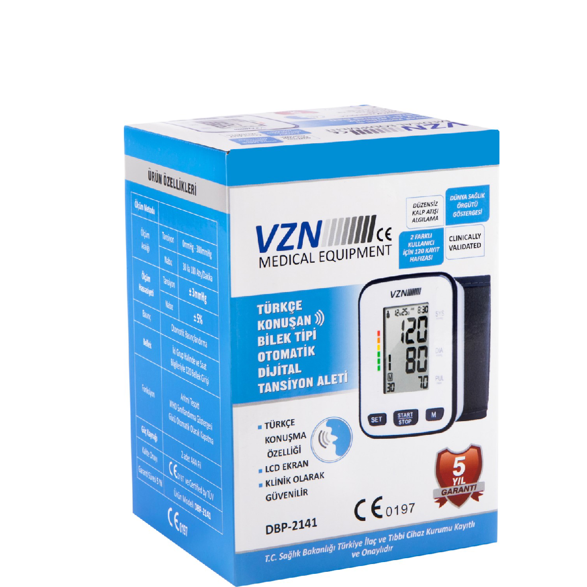 Vzn DBP-2141 Bilekten Konuşan Dijital Tansiyon Aleti