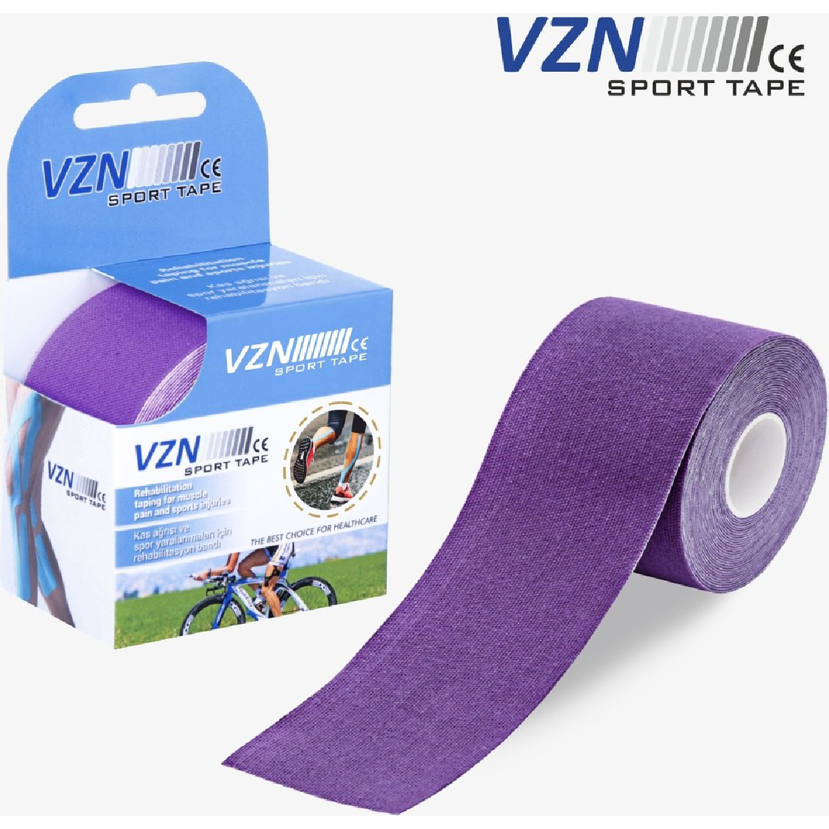 Vzn 5cmx5m Kinesio Sporcu Ağrı Bandı Mor