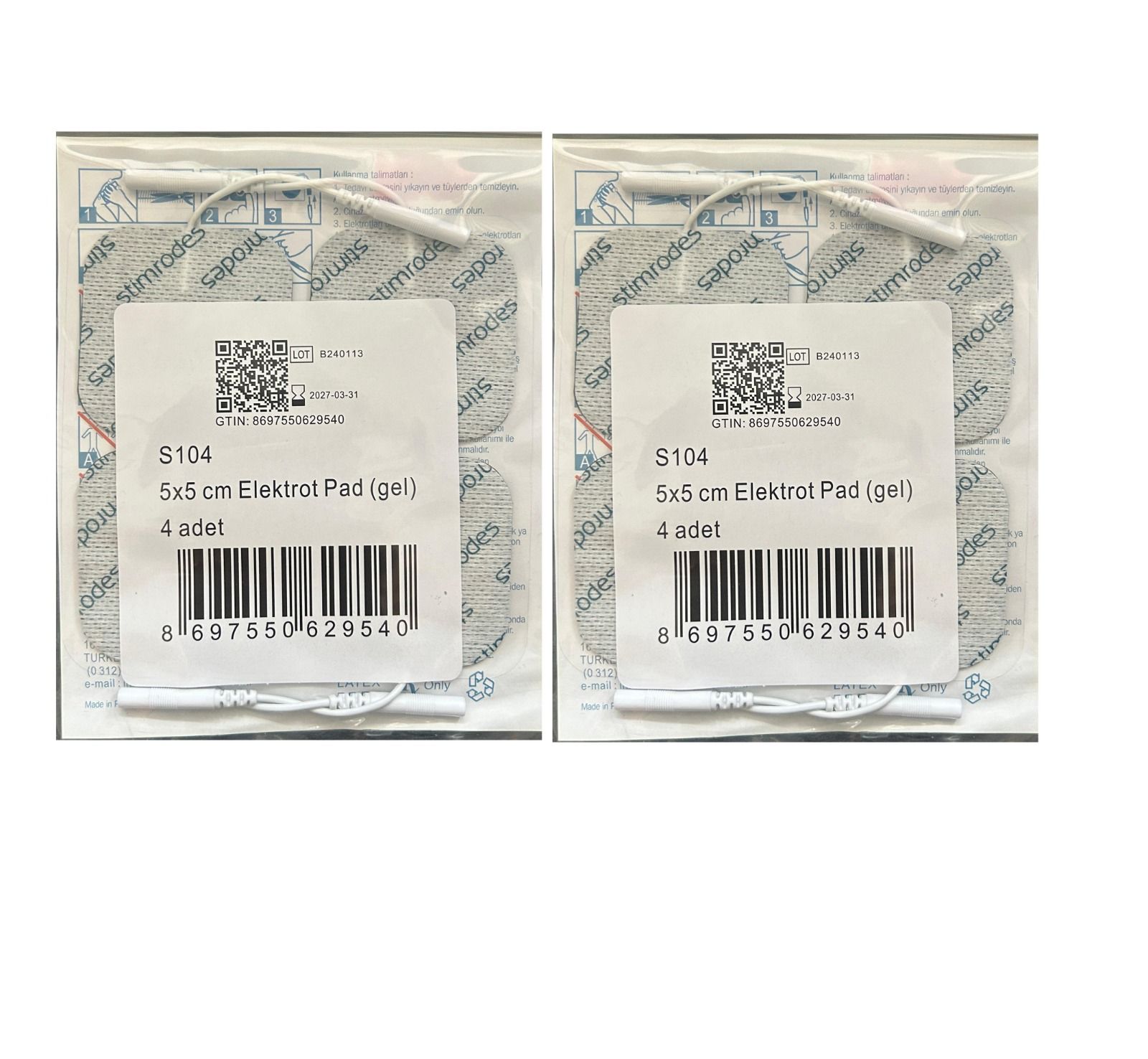 Stimrodes Tens Cihazı Pedi 5 x 5 cm 4'lü - 2 Paket