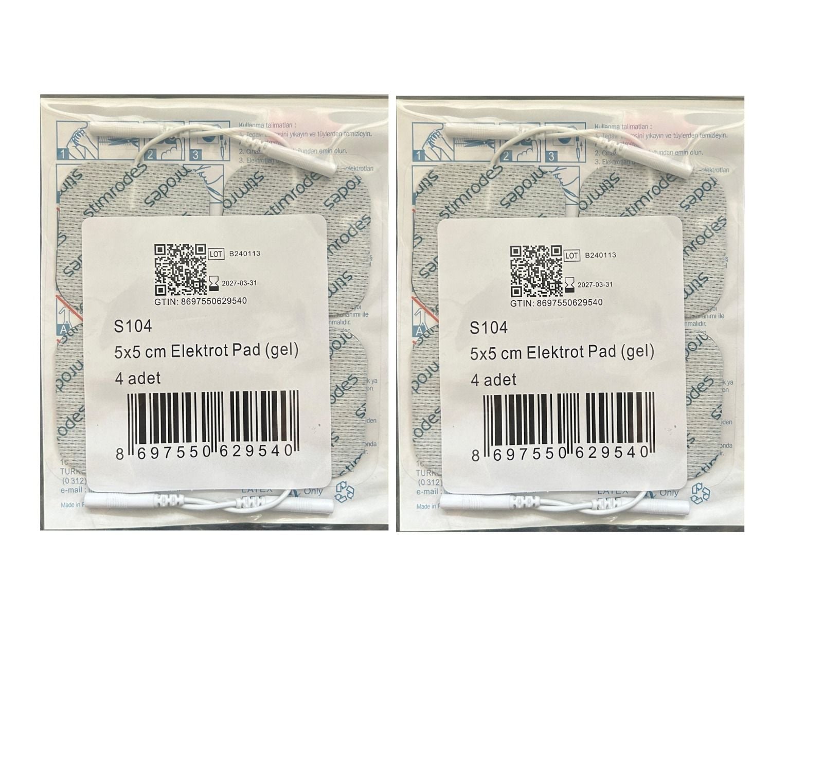 Stimrodes Tens Cihazı Pedi 5 x 5 cm 4'lü - 2 Paket