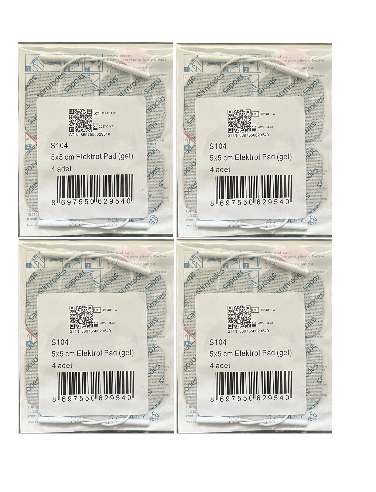 Stimrodes Tens Cihazı Pedi 5 x 5 cm 4'lü - 4 Paket