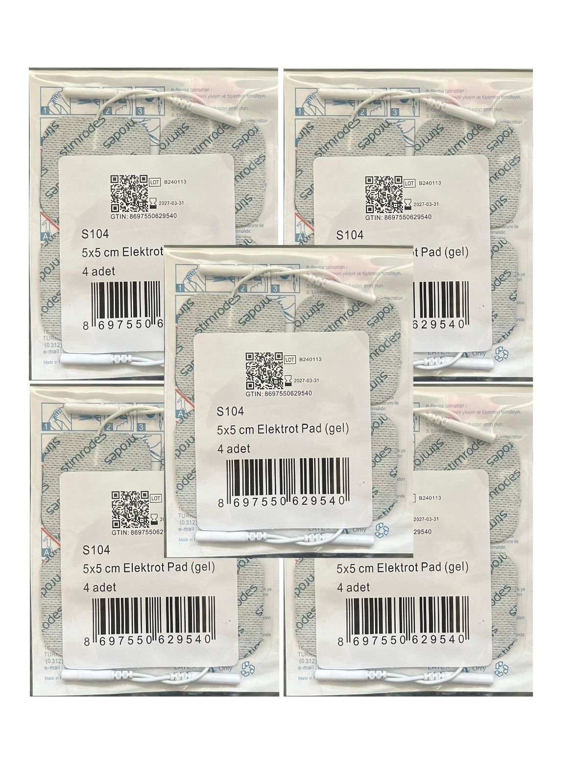 Stimrodes Tens Cihazı Pedi 5 x 5 cm 4'lü - 5 Paket