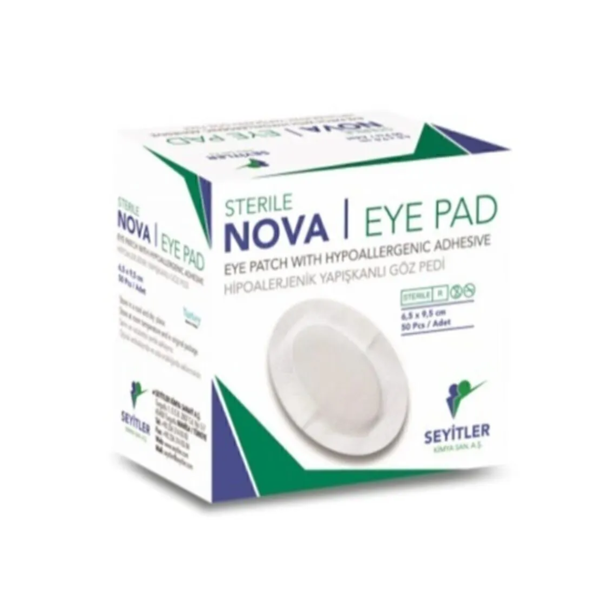 Nova Ped Göz Kapama Bandı - Göz Pedi - 6,5x9,5cm - Yetişkin - 50 Adet