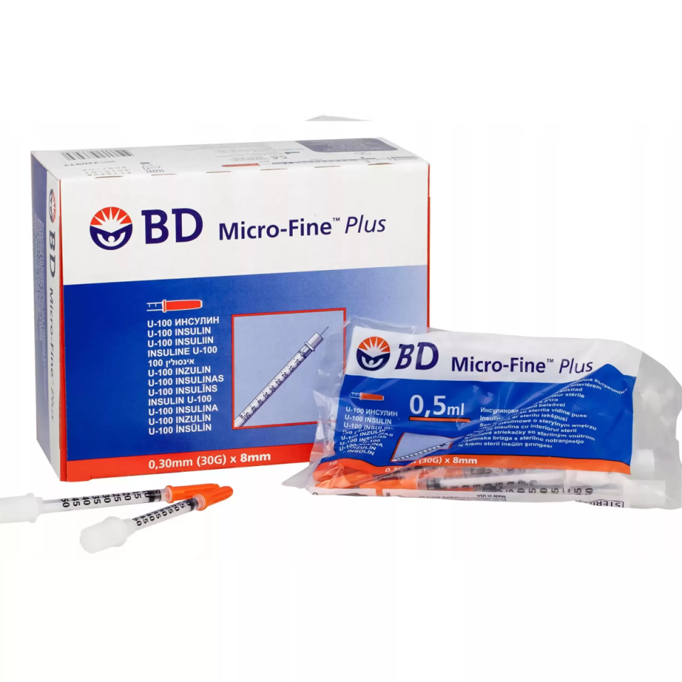 Bd Micro-Fine Plus Enjektör Insülin 0.5 Ml 100 Adet (30g X 8mm)