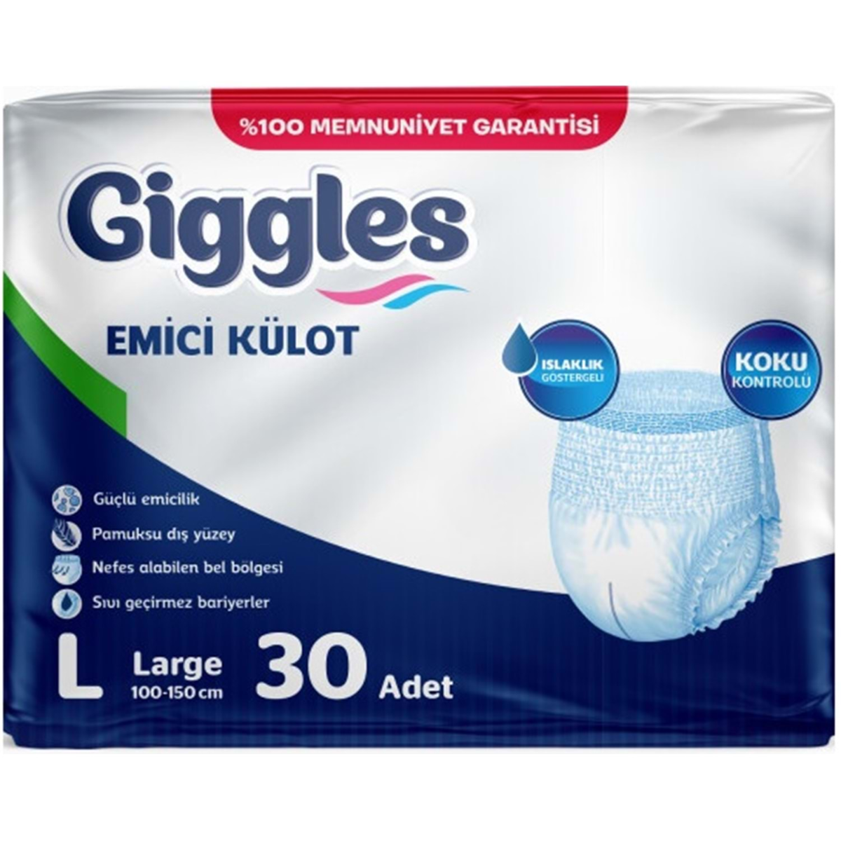 Giggles Emici Külot Büyük Boy L 30'lu Hasta Bezi