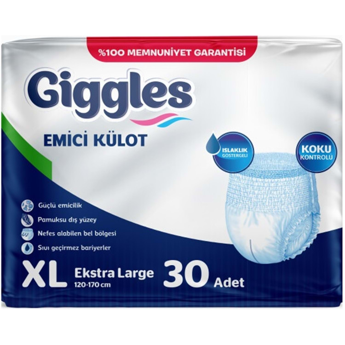 Giggles Emici Külot Ekstra Büyük Boy XL 30'lu Hasta Bezi