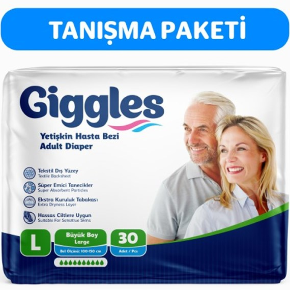 Giggles Belbantlı Büyük Boy L 30'lu Hasta Bezi
