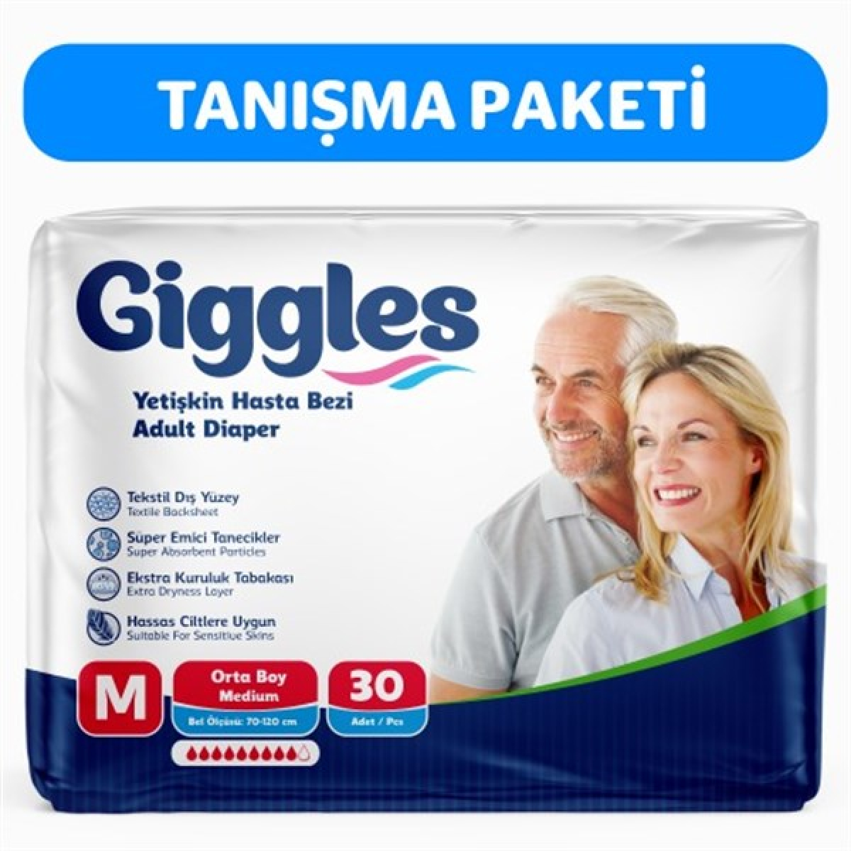 Giggles Belbantlı Orta Boy M 30'lu Hasta Bezi