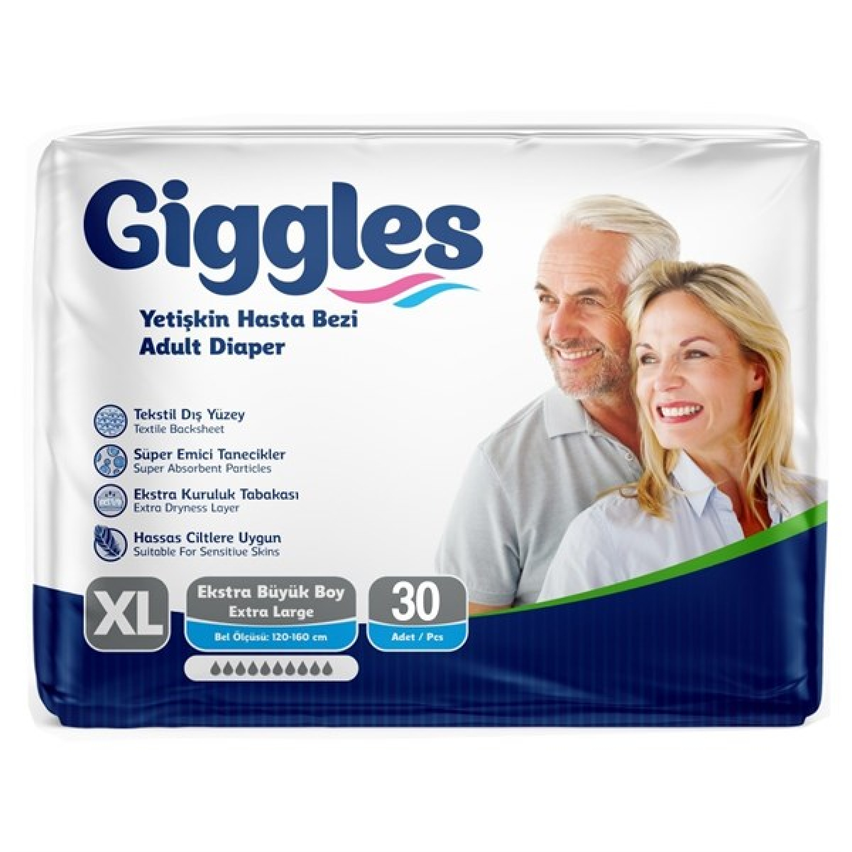 Giggles Belbantlı Ekstra Büyük Boy XL 30'lu Hasta Bezi