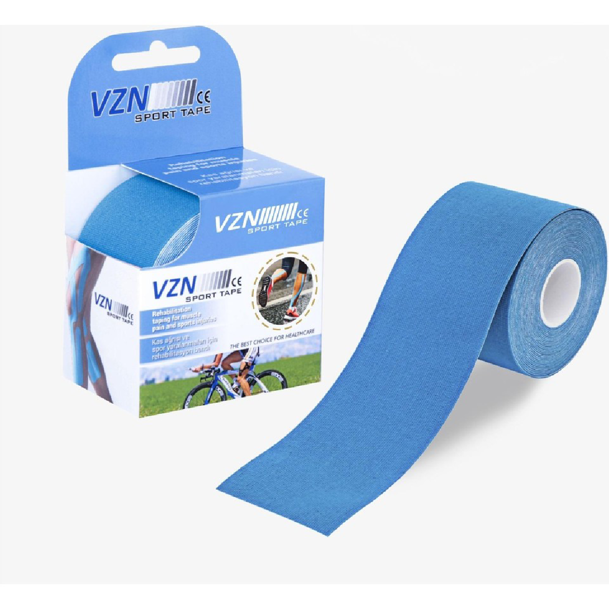 Vzn 5cmx5m Kinesio Sporcu Ağrı Bandı Mavi