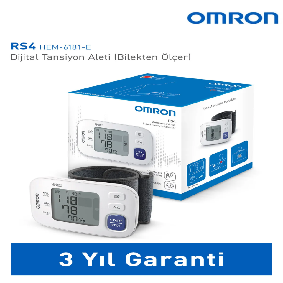 Omron RS4 HEM-6181-E Intellisense Bilekten Dijital Tansiyon Aleti