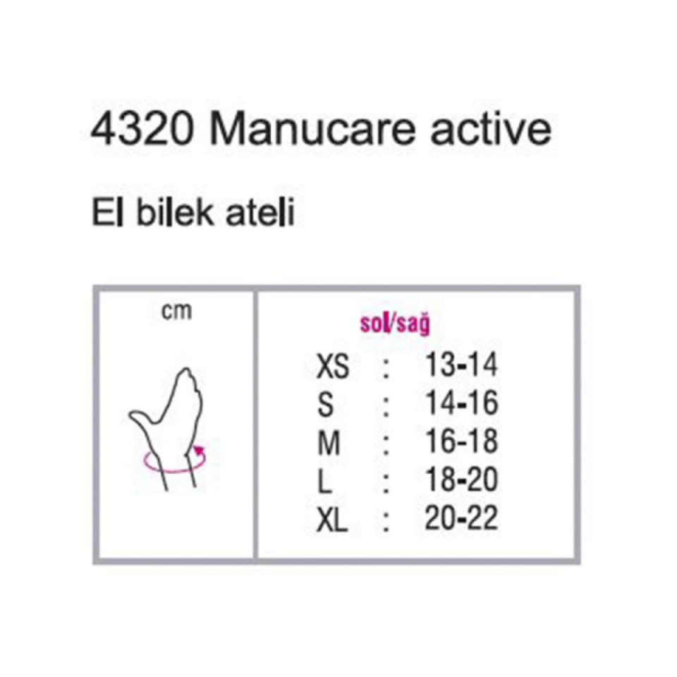 Orthocare 4320 Manucare Active El Bilek Ateli Sag