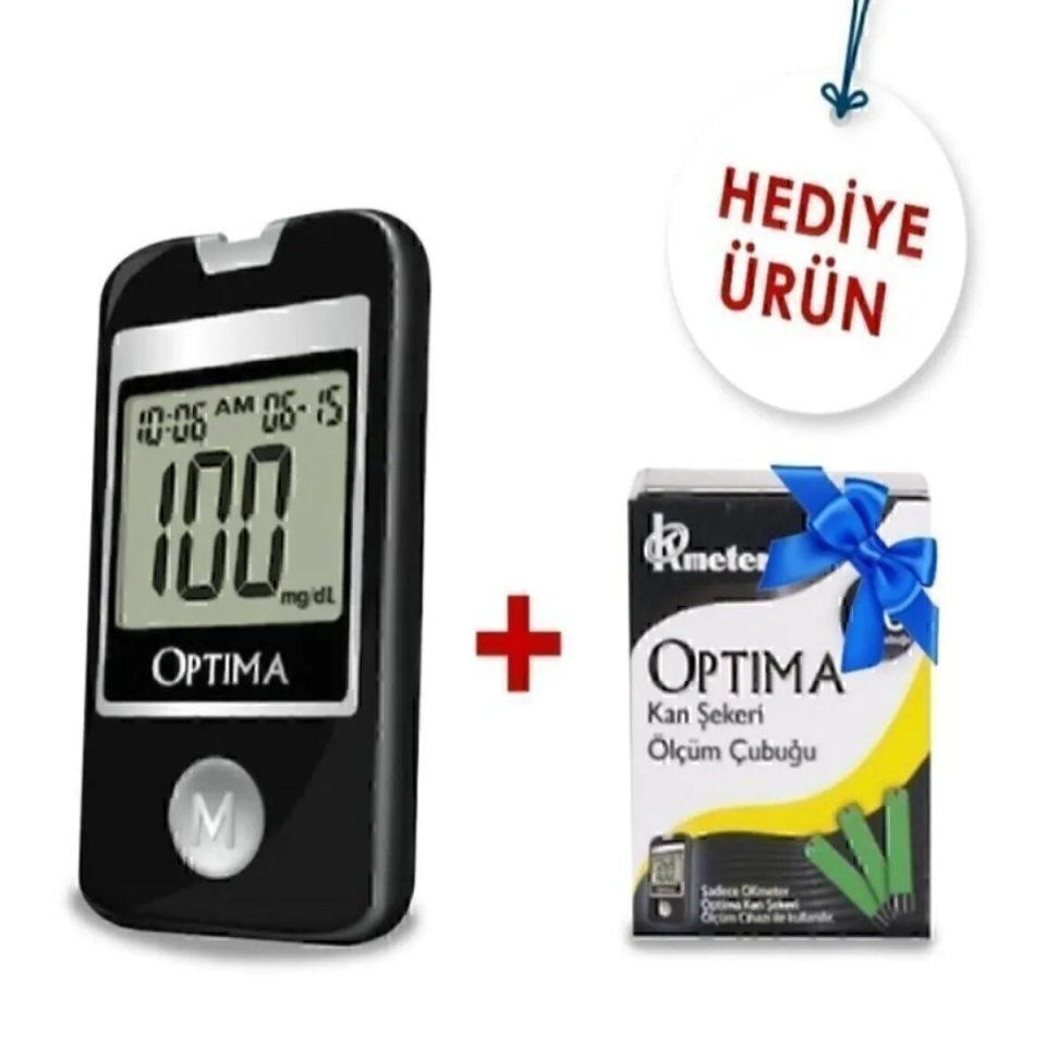 Optima Şeker Ölçüm Cihazı + 50'li 1 Paket Ölçüm Çubuğu