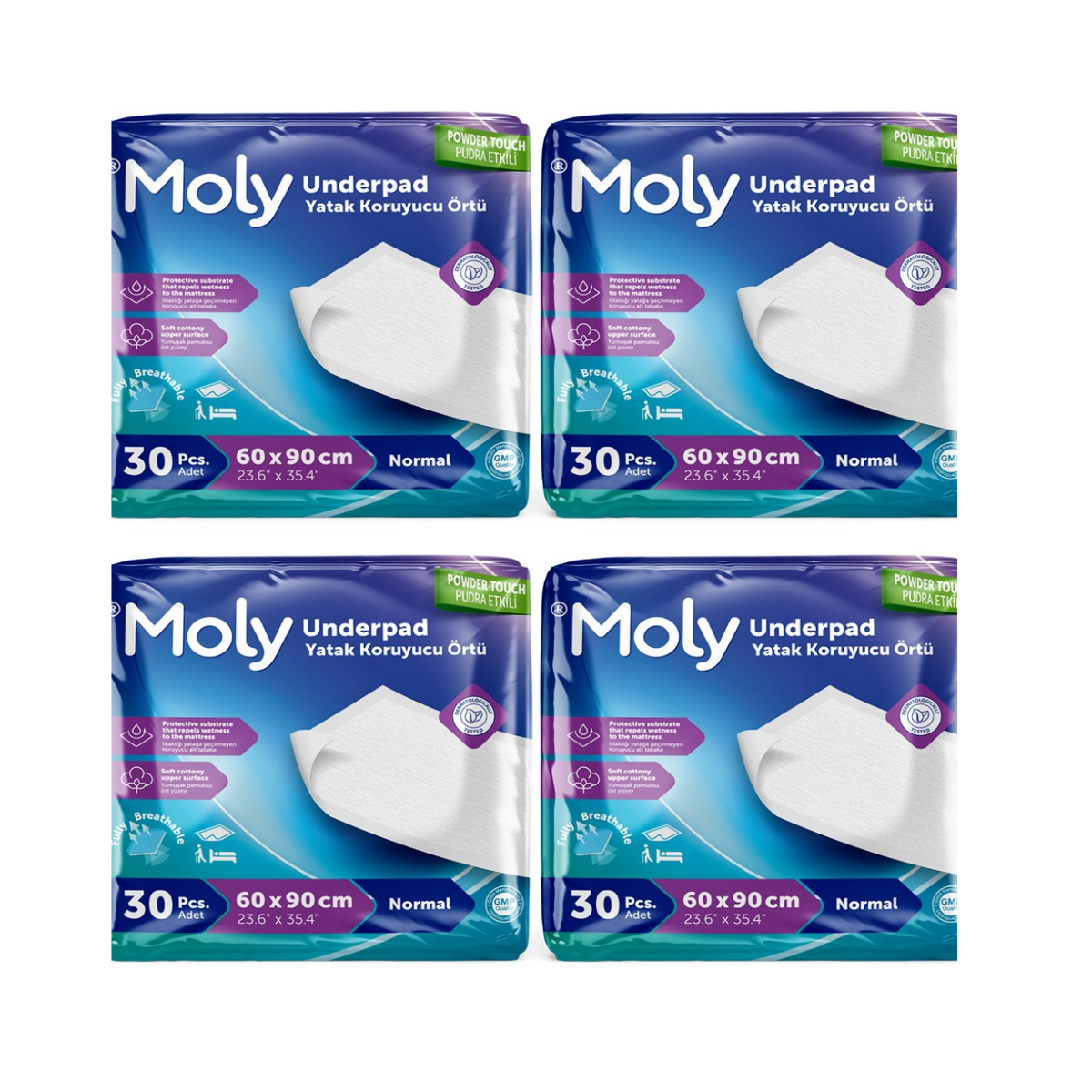 Moly 60x90 cm 30'lu 4 Paket Yatak Koruyucu Örtü