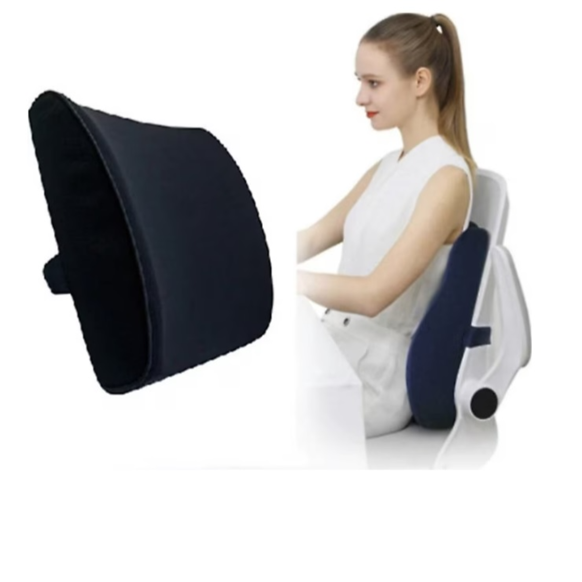 Visco Ortopedik Sandalye Bel Minderi Sırt Dayama Yastığı Visko Koltuk Bel Desteği