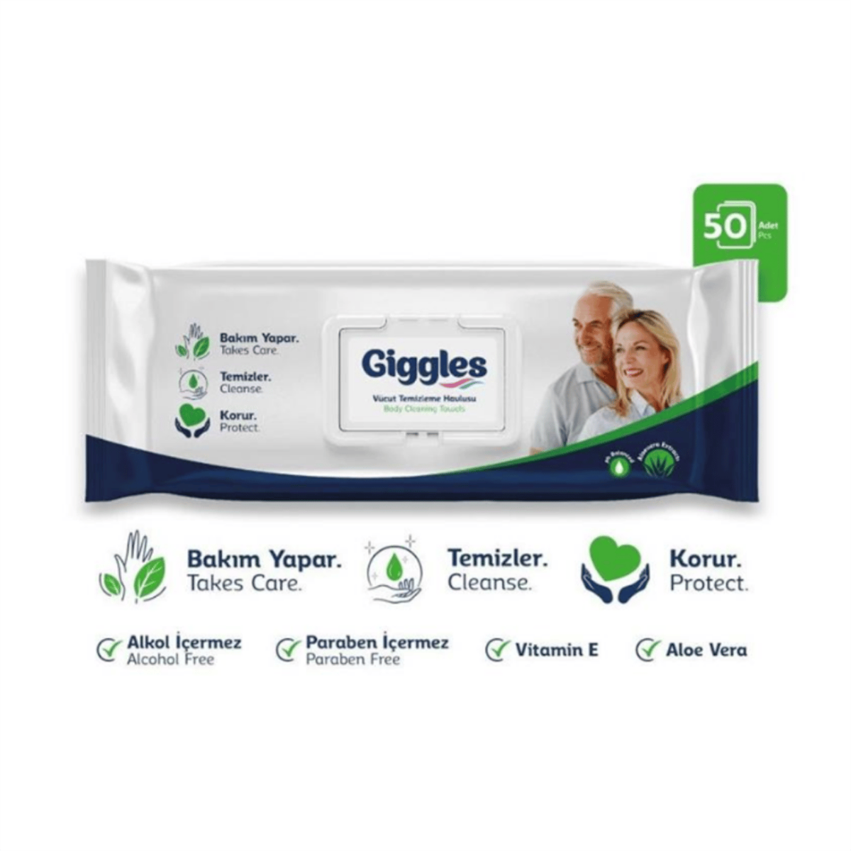 Giggles Perine Vücut Temizleme Havlusu 50'Li