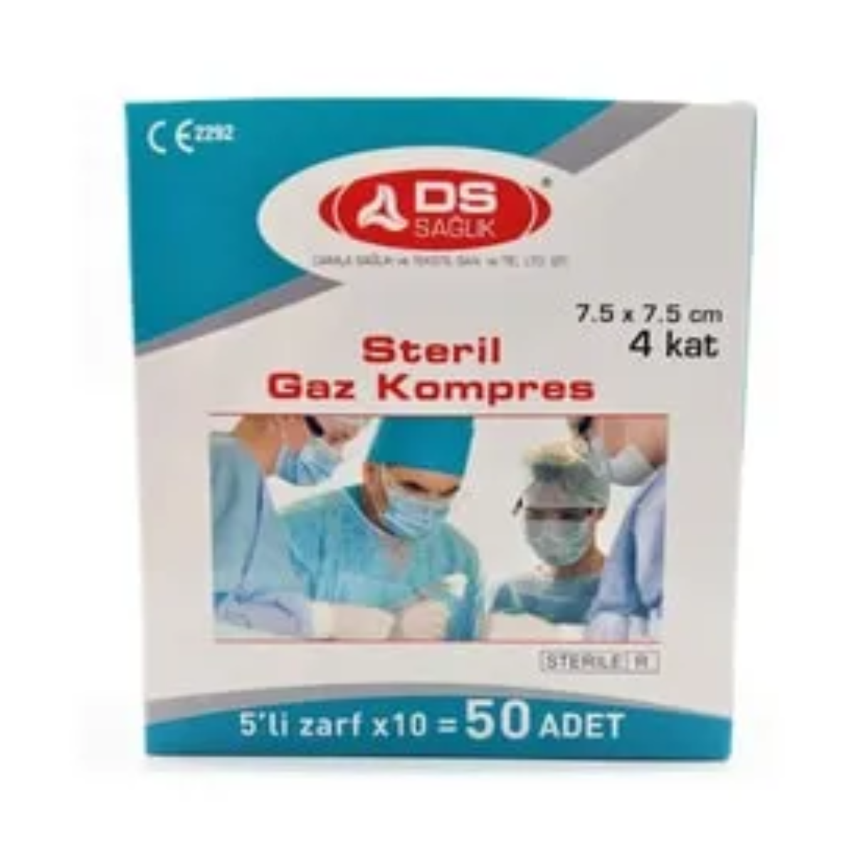 DS Damla Sağlık Steril Gazlı Bez Spanç 50 Adet (7,5 x7,5 cm)