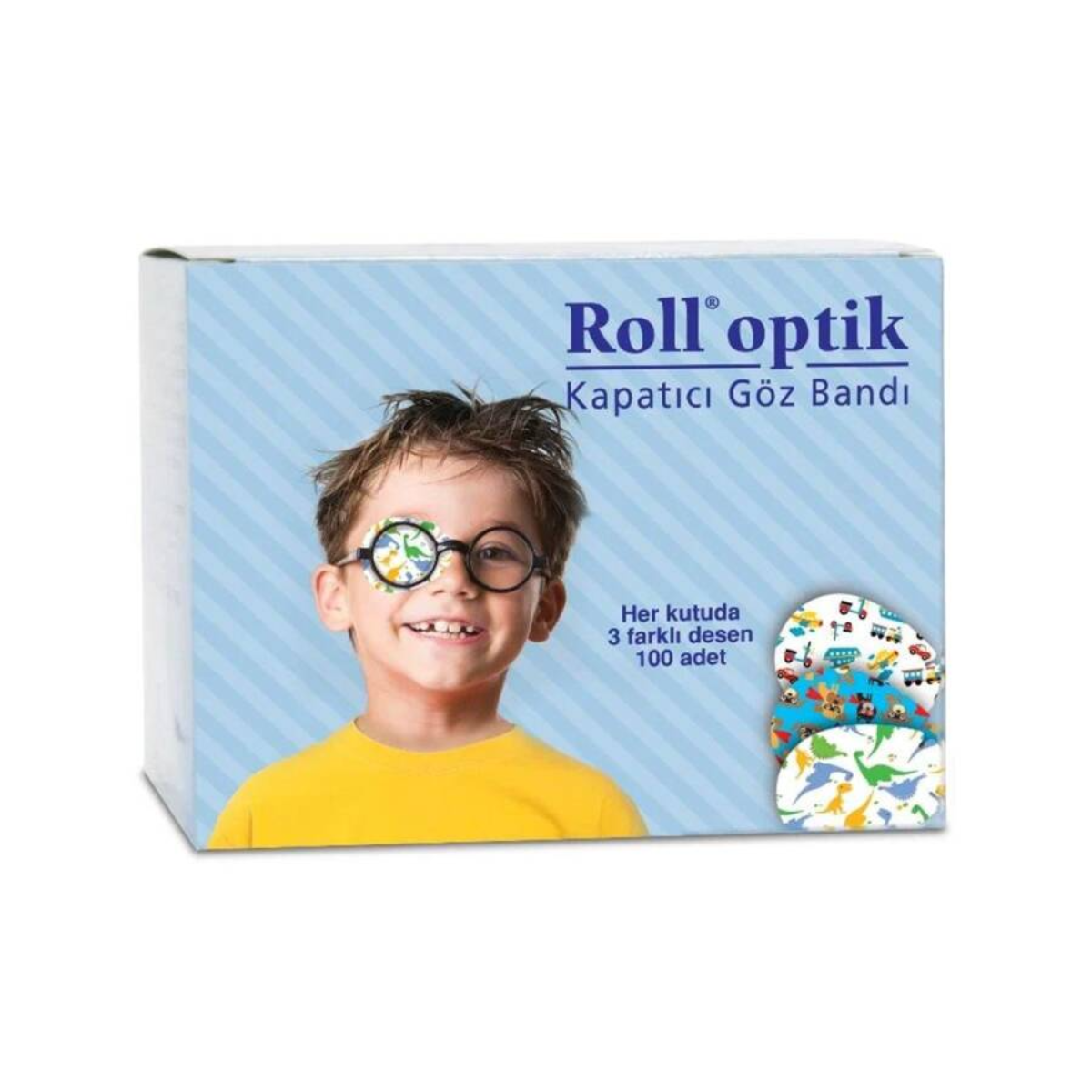 Roll Optik 3 Desenli 100'lü Erkek Çocuk Göz Kapama Bandı