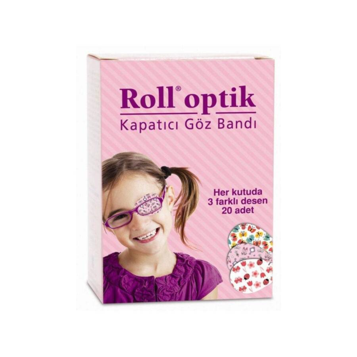 Roll Optik 3 Desenli 20'li Kız Çocuk Göz Kapama Bandı