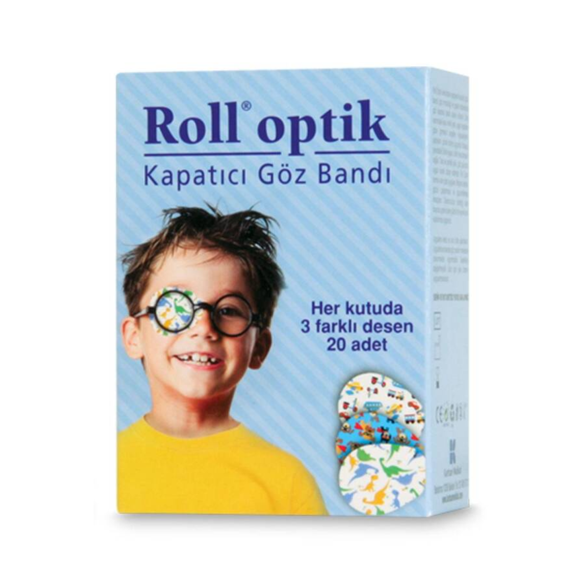 Roll Optik 3 Desenli 20'li Erkek Çocuk Göz Kapama Bandı
