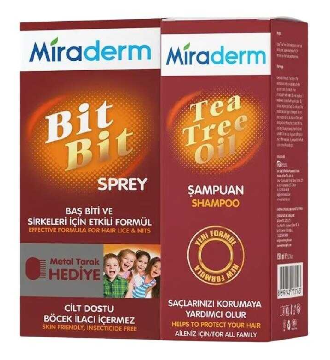 Miraderm Bit Bit Şampuan 150 ml + Bit Bit Sprey 100 ml Tedavi Kiti