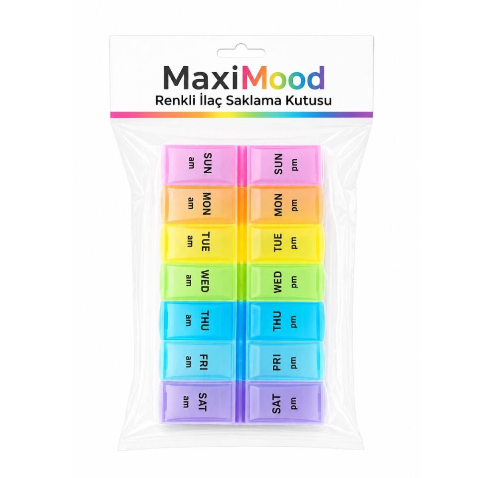 Maximood Renkli İlaç Saklama Kutusu - İthal