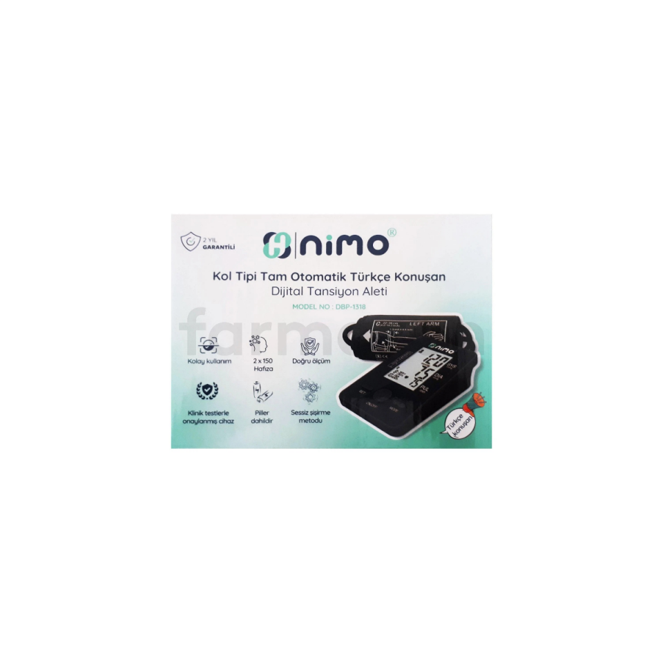 Nimo Tansiyon Aleti DBP-1318 Konuşan Koldan Ölçer Full Otomatik